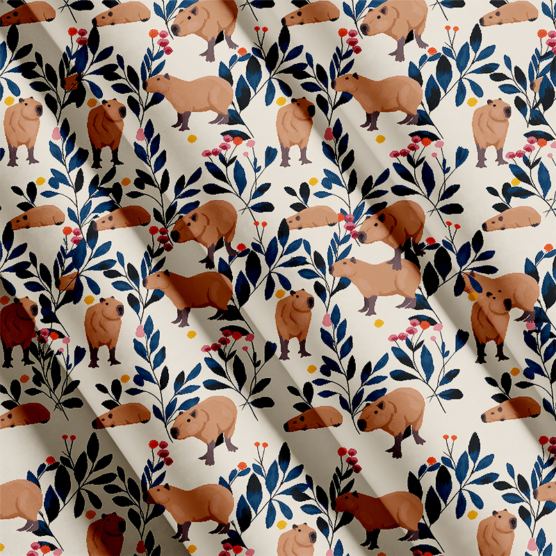 Tokyocanvas Capybara And Plants Button Up Pocket Shirt