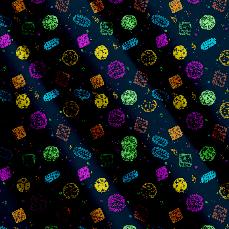 Tokyocanvas Colorful DND Dice RPG Button Up Pocket Shirt