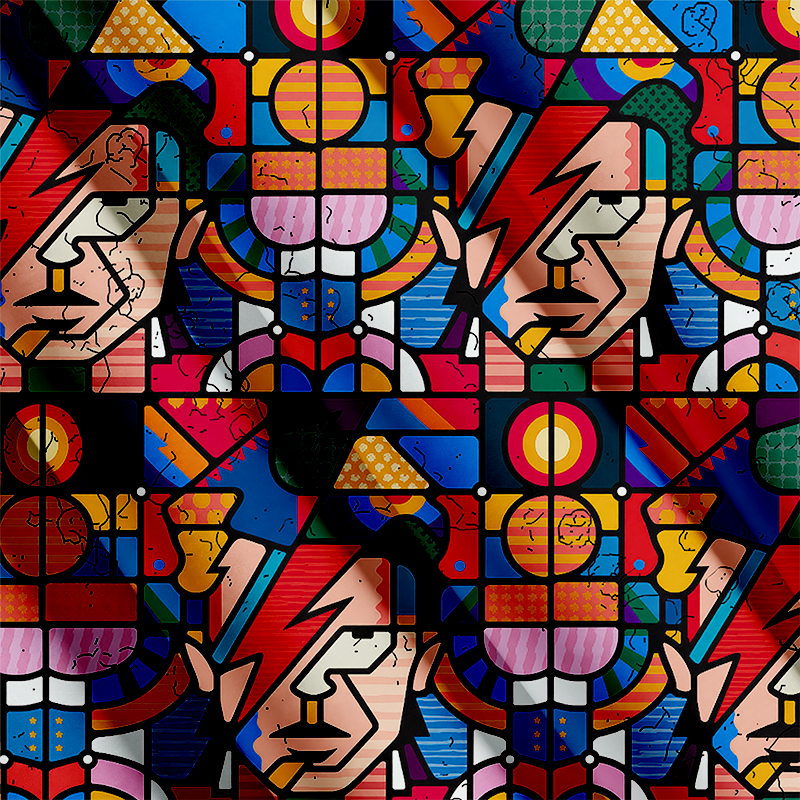 Tokyocanvas David Colorful Geometry Modern Art Button Up Pocket Shirt