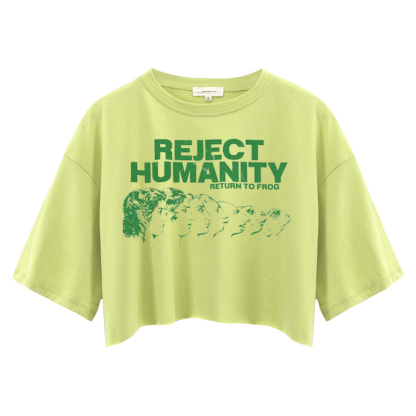 Tokyocanvas Reject Humanity Meme Crop Top
