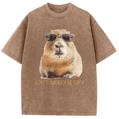 Tokyocanvas Don't Worry Be Capy Capybara Washed T-Shirt