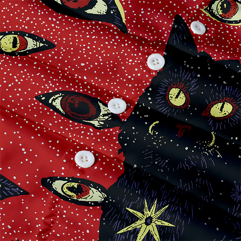 Tokyocanvas Staring Cat Void Hawaiian Shirt