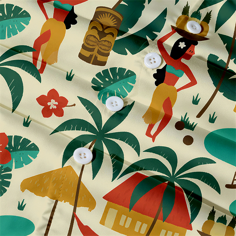 Tokyocanvas Retro Tiki Paradise Hawaiian Shirt