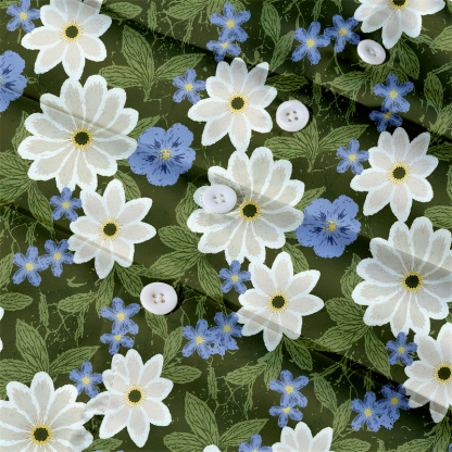 Tokyocanvas Olive Floral Hawaiian Shirt