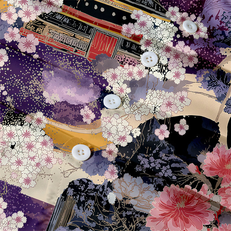 Tokyocanvas Sakura Cherry Blossom Hawaiian Shirt