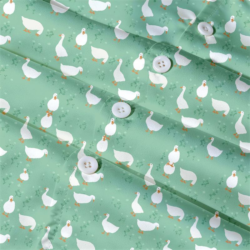 Tokyocanvas Goose Garden Hawaiian Shirt