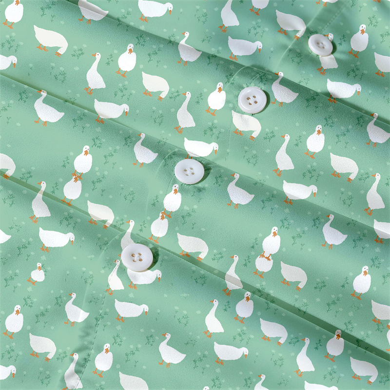 Tokyocanvas Goose Garden Hawaiian Shirt