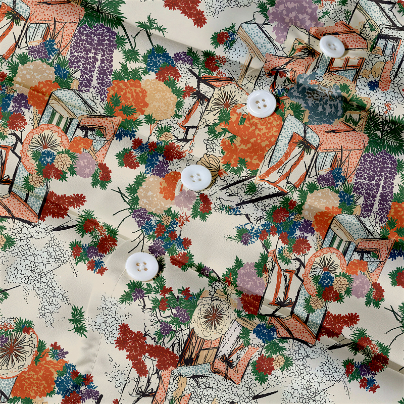 Tokyocanvas Goshoguruma Hawaiian Shirt