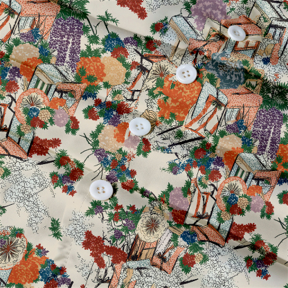 Tokyocanvas Goshoguruma Hawaiian Shirt