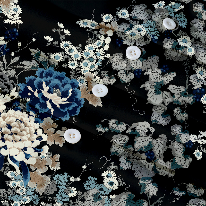 Tokyocanvas Ivy and Peony Hawaiian Shirt