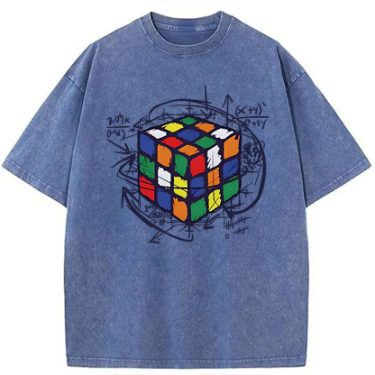 Tokyocanvas Rubik's Cube Solution Puzzle Algorithm Washed T-Shirt