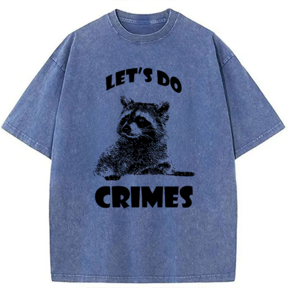 Tokyocanvas Raccoon Let's Do Crimes Washed T-Shirt