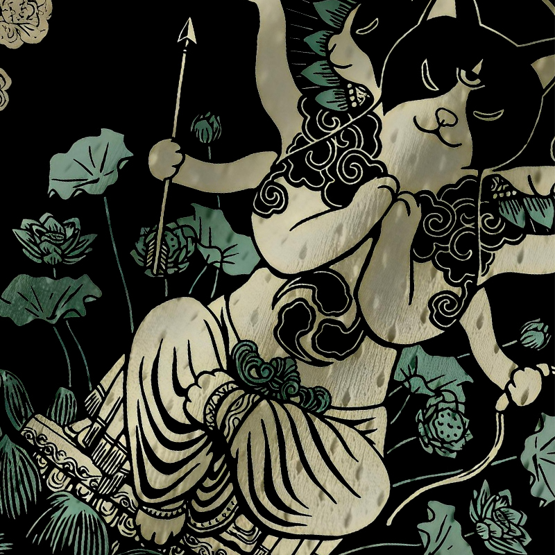 Tokyocanvas Cat Deity Lotus Jersey Tank