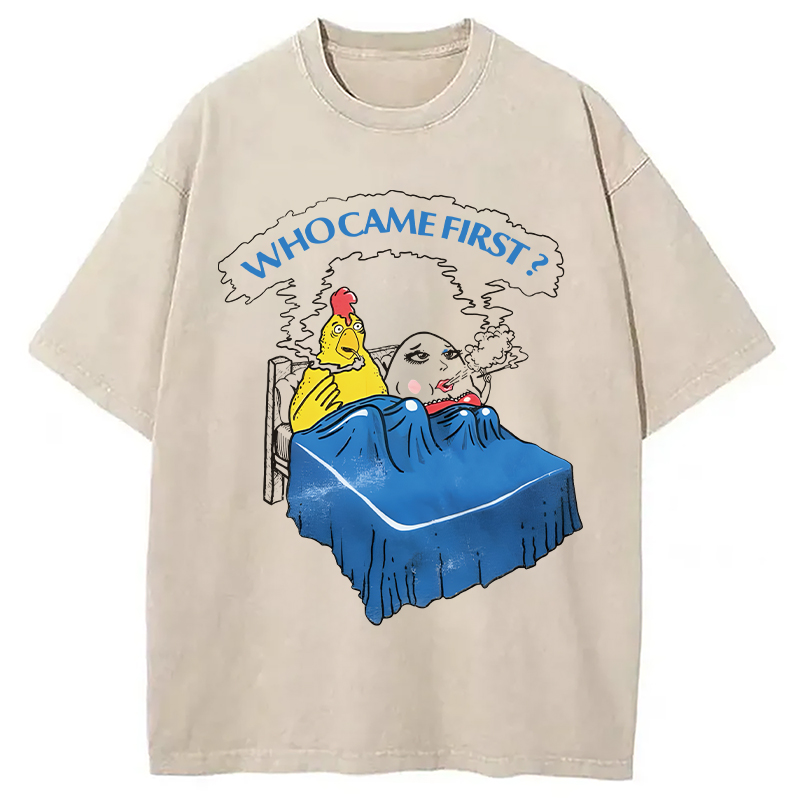 Tokyocanvas Who Came First Washed T-Shirt