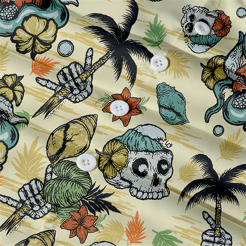 Tokyocanvas Wilderness Skull Hawaiian Shirt