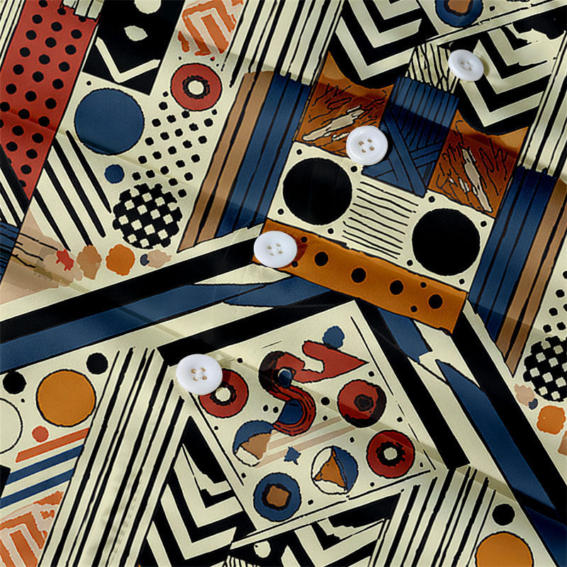 Tokyocanvas Geometric Hawaiian Shirt
