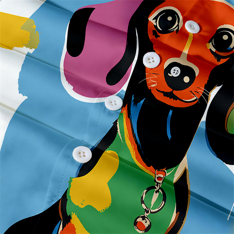 Tokyocanvas Art Dachshund Hawaiian Shirt