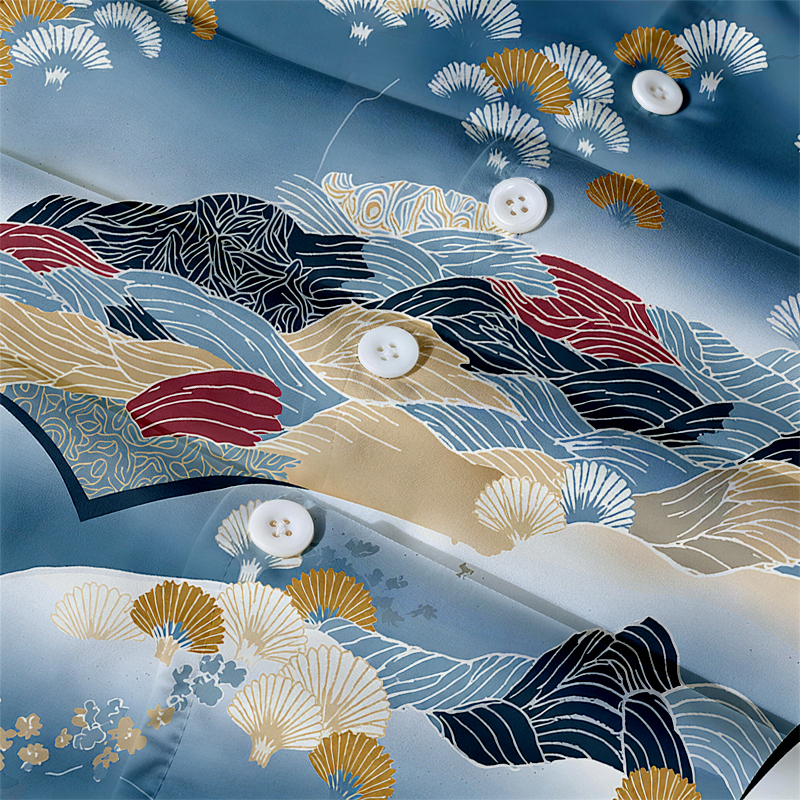 Tokyocanvas Wave Of Dandelions Hawaiian Shirt