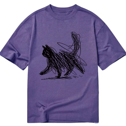 Tokyocanvas Minimalist Line Cat Classic T-Shirt