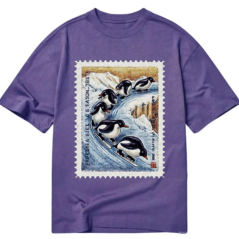 Tokyocanvas Gliding Penguin Stamp Classic T-Shirt
