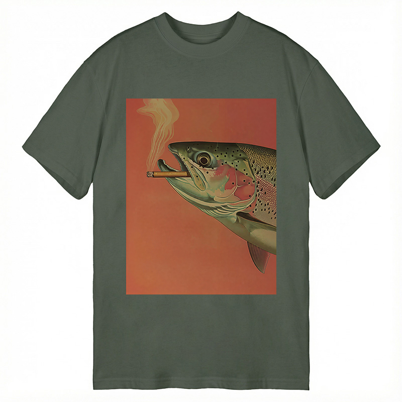 Tokyocanvas Trout Smoking A Cigarette Classic T-Shirt