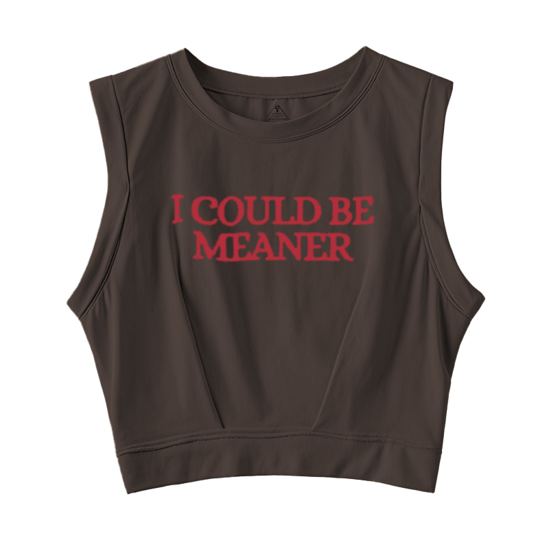 Tokyocanvas I Could Be Meaner Sleeveless Crop Top