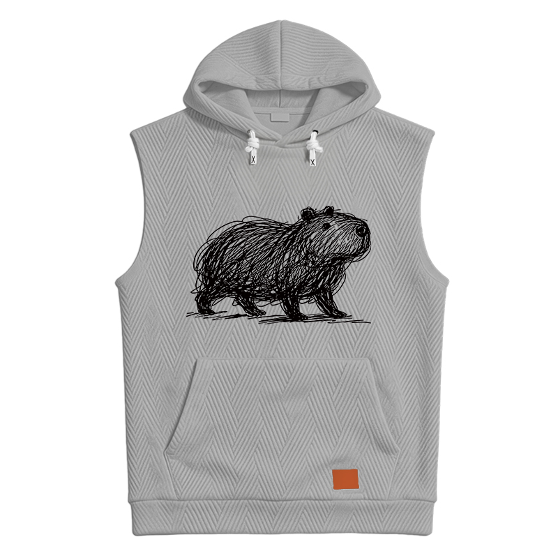 Tokyocanvas Minimalist Capybara Hooded Tank