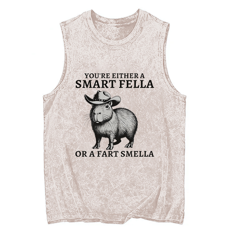 Tokyocanvas Retro Smart Fella Capybara 90s Washed Tank