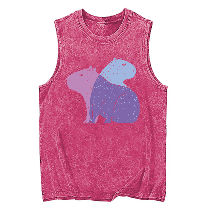 Tokyocanvas Double Capybaras Washed Tank