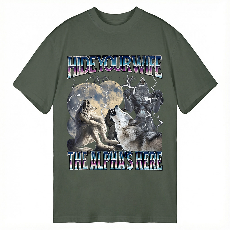 Tokyocanvas Hide Your Wife The Alpha Is Here Funny Classic T-Shirt