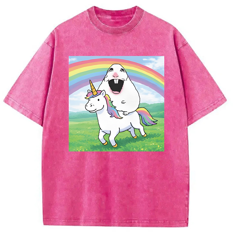 Tokyocanvas Silly Mouse Meme Washed T-Shirt