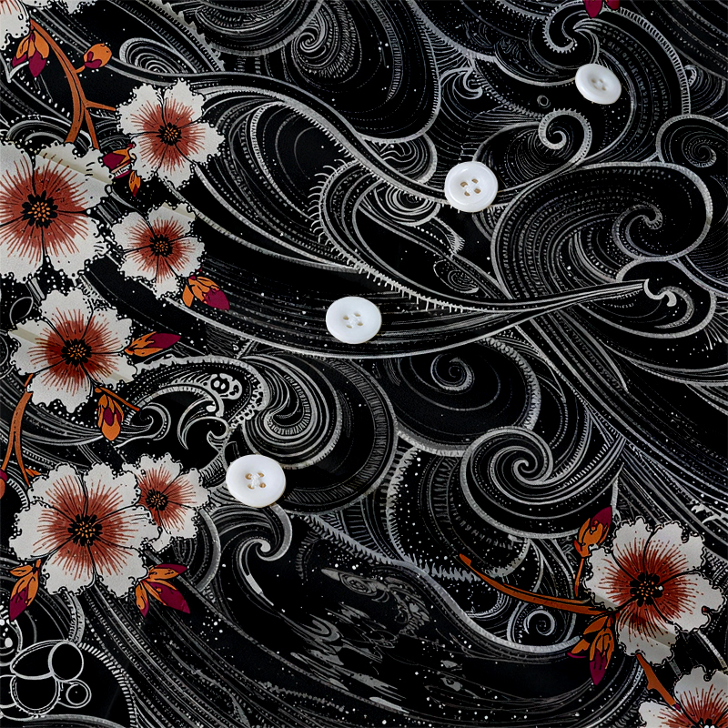 Tokyocanvas Floral Whirl Hawaiian Shirt