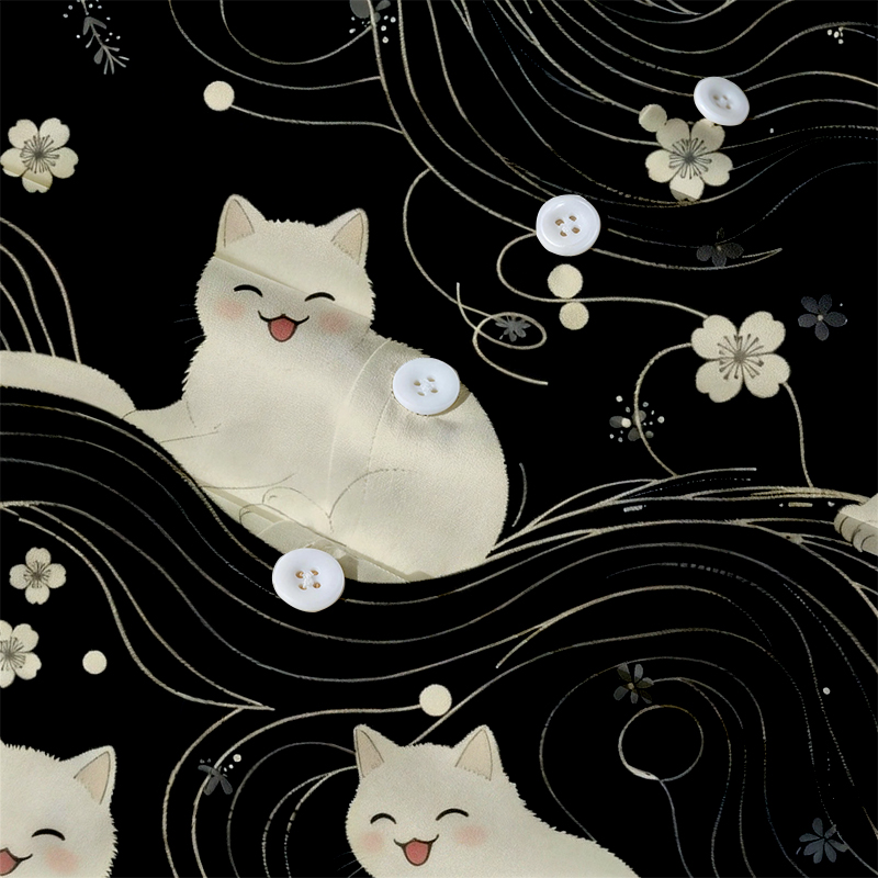Tokyocanvas Mysterious Cat Hawaiian Shirt