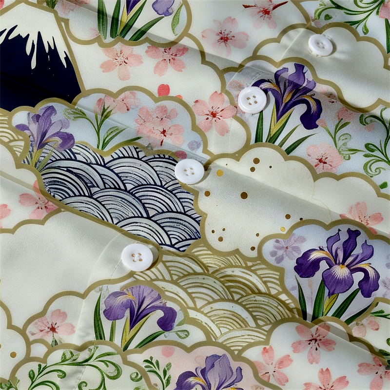 Tokyocanvas Blossoms Silhouettes Hawaiian Shirt