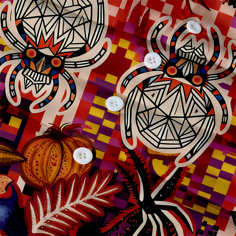 Tokyocanvas Spiders In The Rainforest Hawaiian Shirt