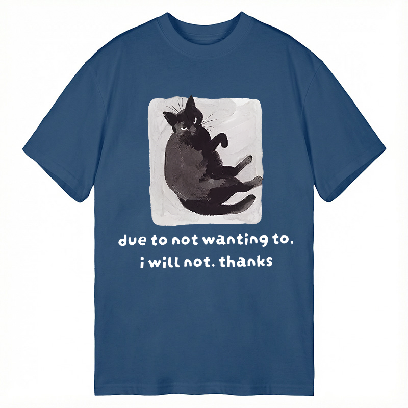 Tokyocanvas Cat Says No Thanks Funny Classic T-Shirt