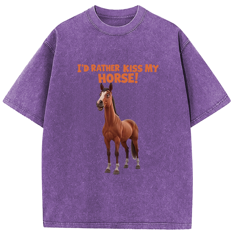 Tokyocanvas Rather Kiss My Horse Washed T-Shirt