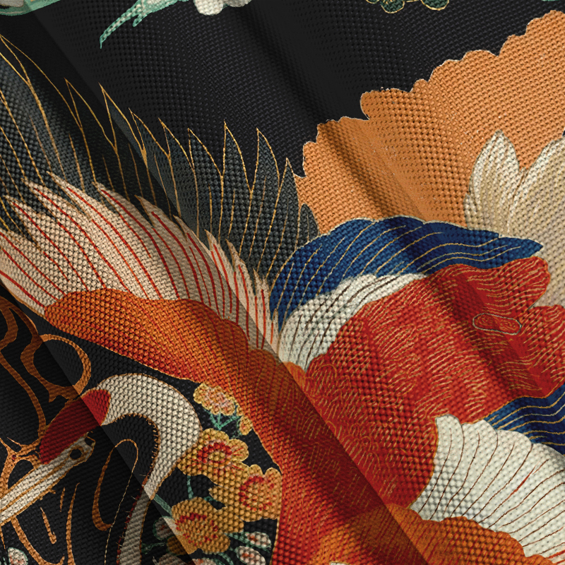 Tokyocanvas Japanese Colorful Crane Hawaiian Shirt