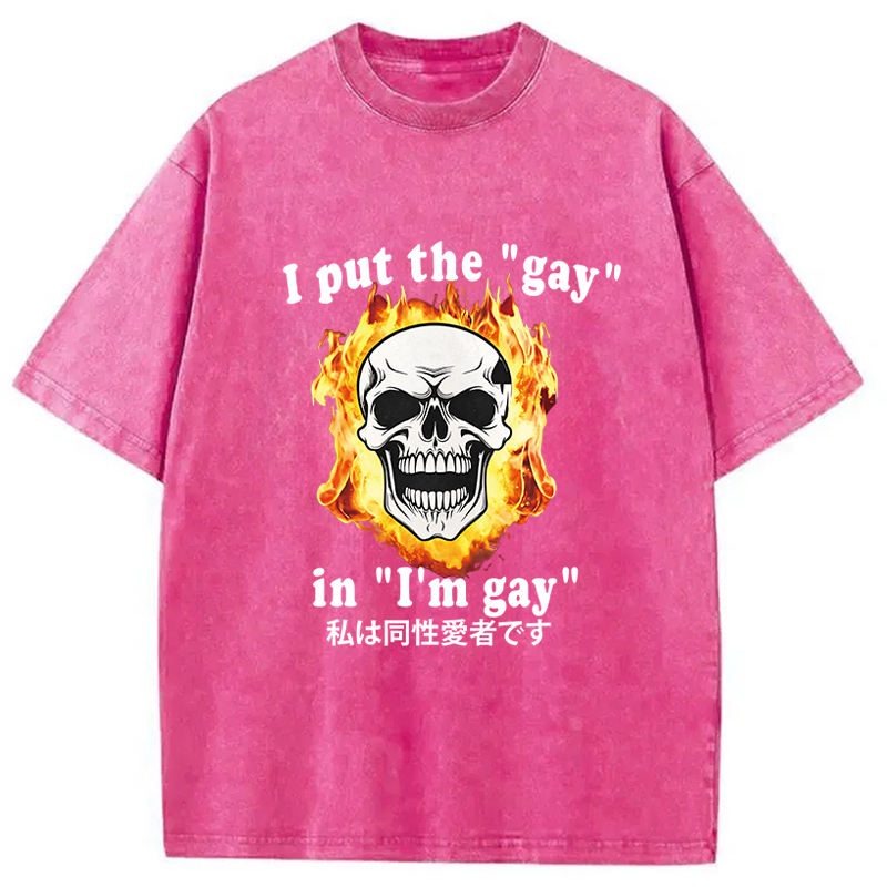 Tokyocanvas I Put The Gay In I'm Gay Washed T-Shirt