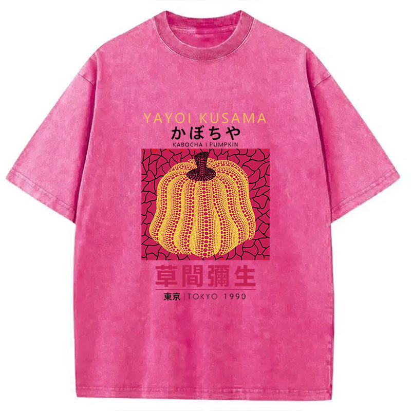 Tokyocanvas Art Golden Pumpkin Washed T-Shirt