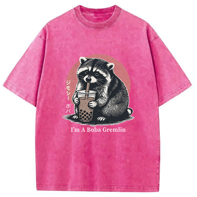 Tokyocanvas Jimothy Raccoon Boba Washed T-Shirt