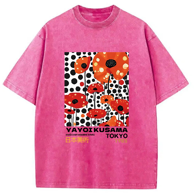Tokyocanvas Art Flower Vintage Washed T-Shirt