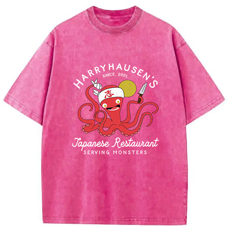 Tokyocanvas Harryhausen's Japanese Restaurant  Washed T-Shirt