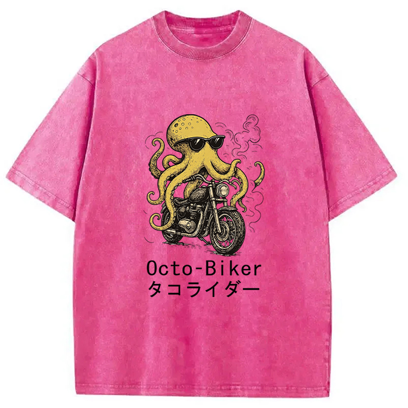 Tokyocanvas Octopus Motorcycle Washed T-Shirt