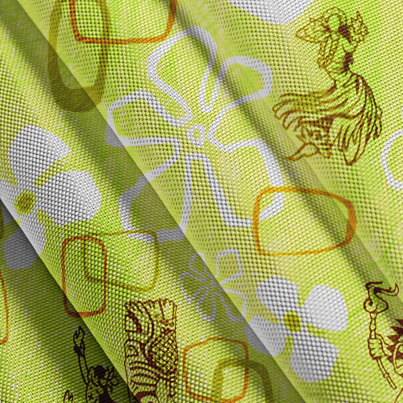 Tokyocanvas Hula Girl & Tiki Seersucker Hawaiian Shirt