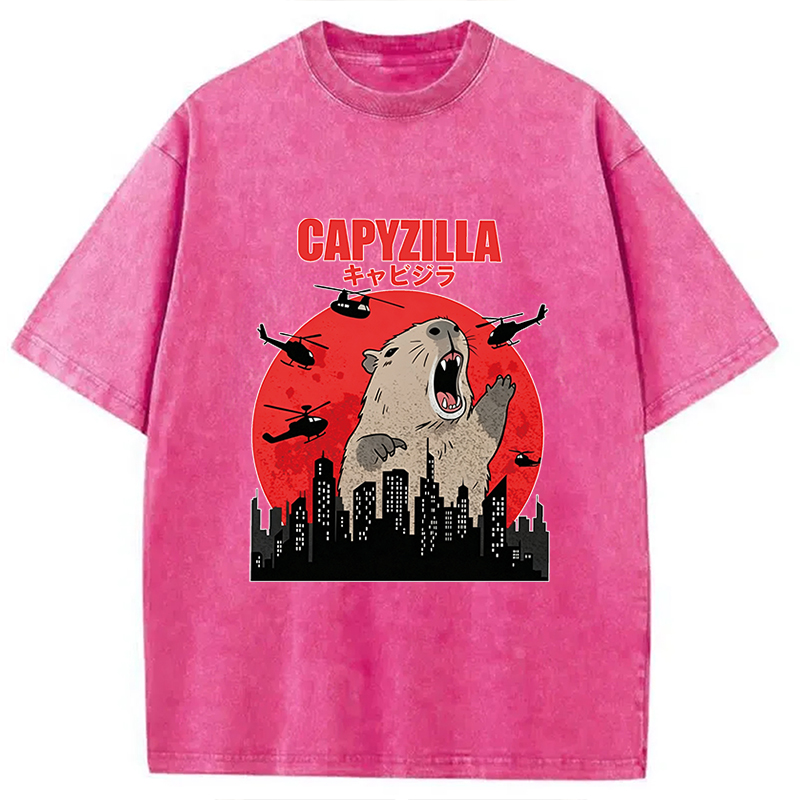 Tokyocanvas Capyzilla Capybara Washed T-Shirt