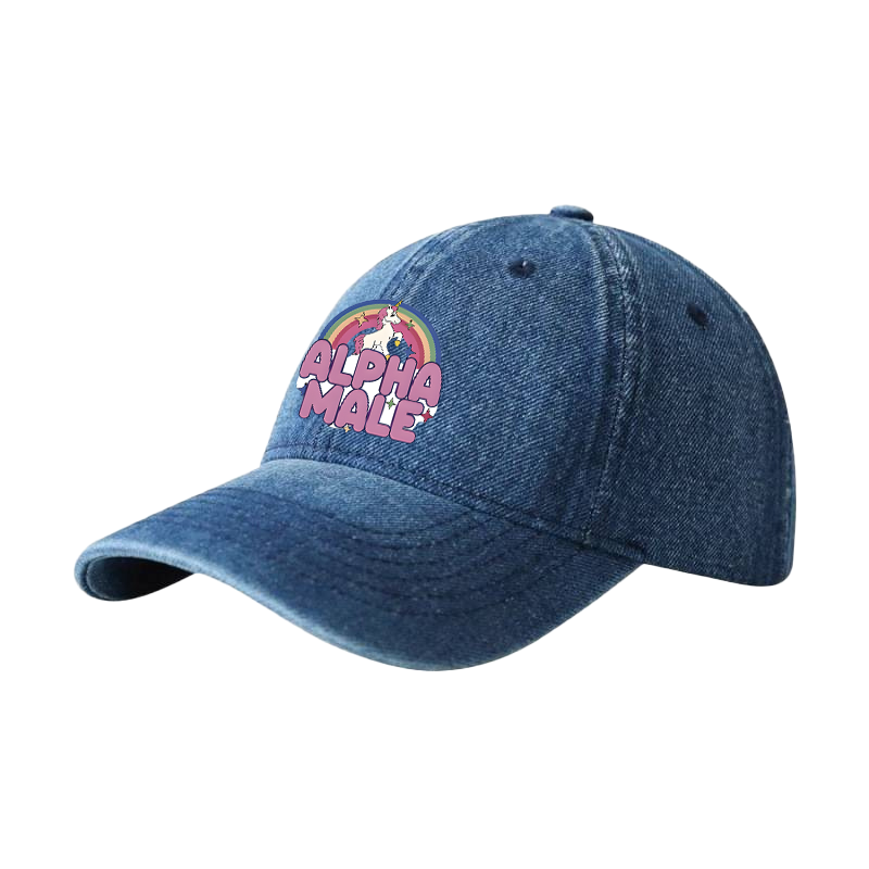 Tokyocanvas Rainbow Unicorn Alpha Male Denim Cap