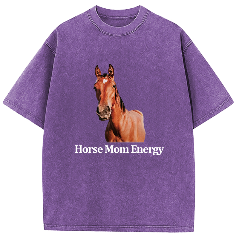 Tokyocanvas Horse Mom Energy Washed T-Shirt