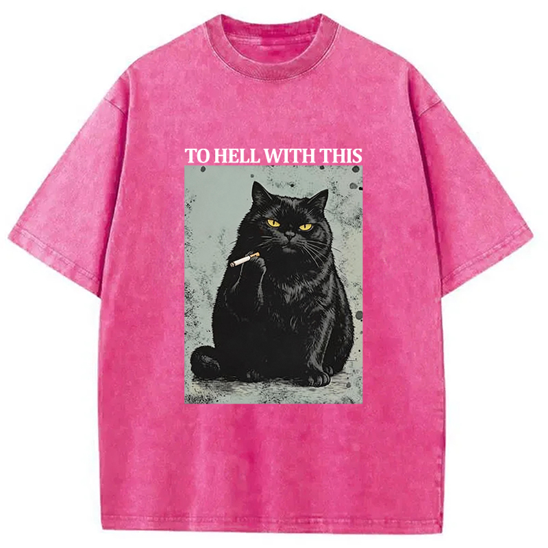 Tokyocanvas Fuck This Shit Black Cat Washed T-Shirt