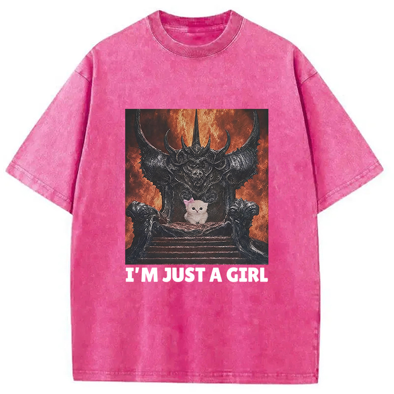 Tokyocanvas I'm Just A Girl Washed T-Shirt